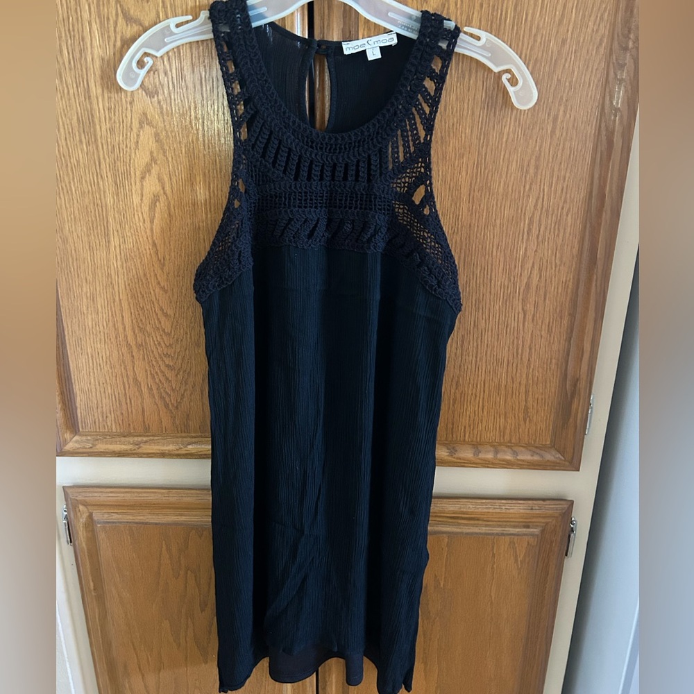 MoaMoa Black coverup/ Dress Elegant Black Sleeveless Top